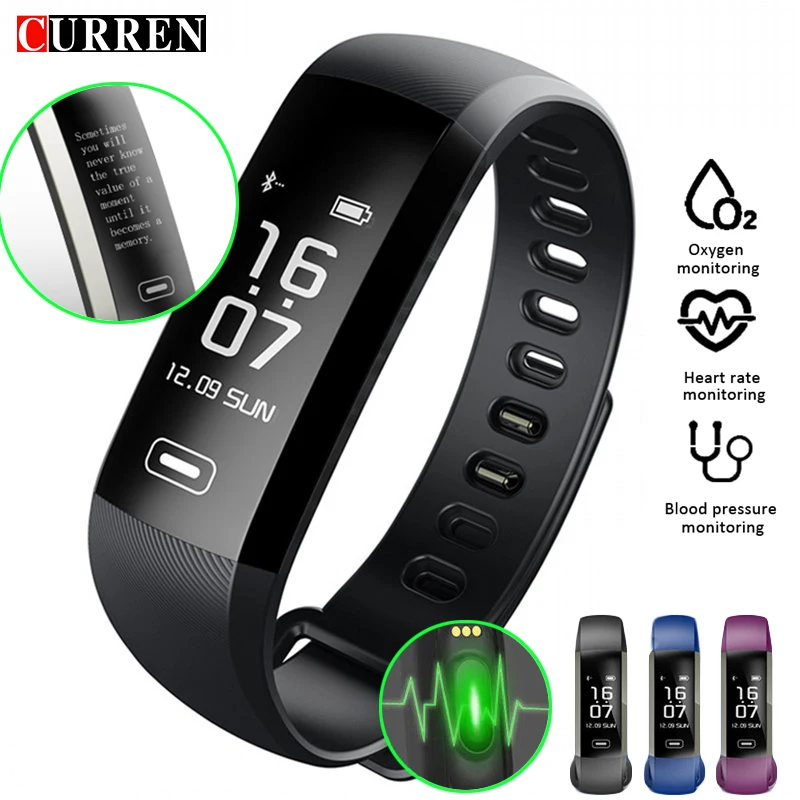 

CURREN M2 R5 Pro Smart WristBand Fitness Tracker Bracelet Heart Rate Blood Pressure Watch Pulse Meter Oxygen SMS Call Sport band