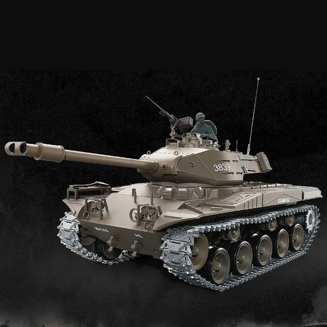 1:16 Американский Уолкер бульдог A41A3 светильник Танк 2,4 г модель дистанционного управления Военный танк со звуковым эффектом дыма