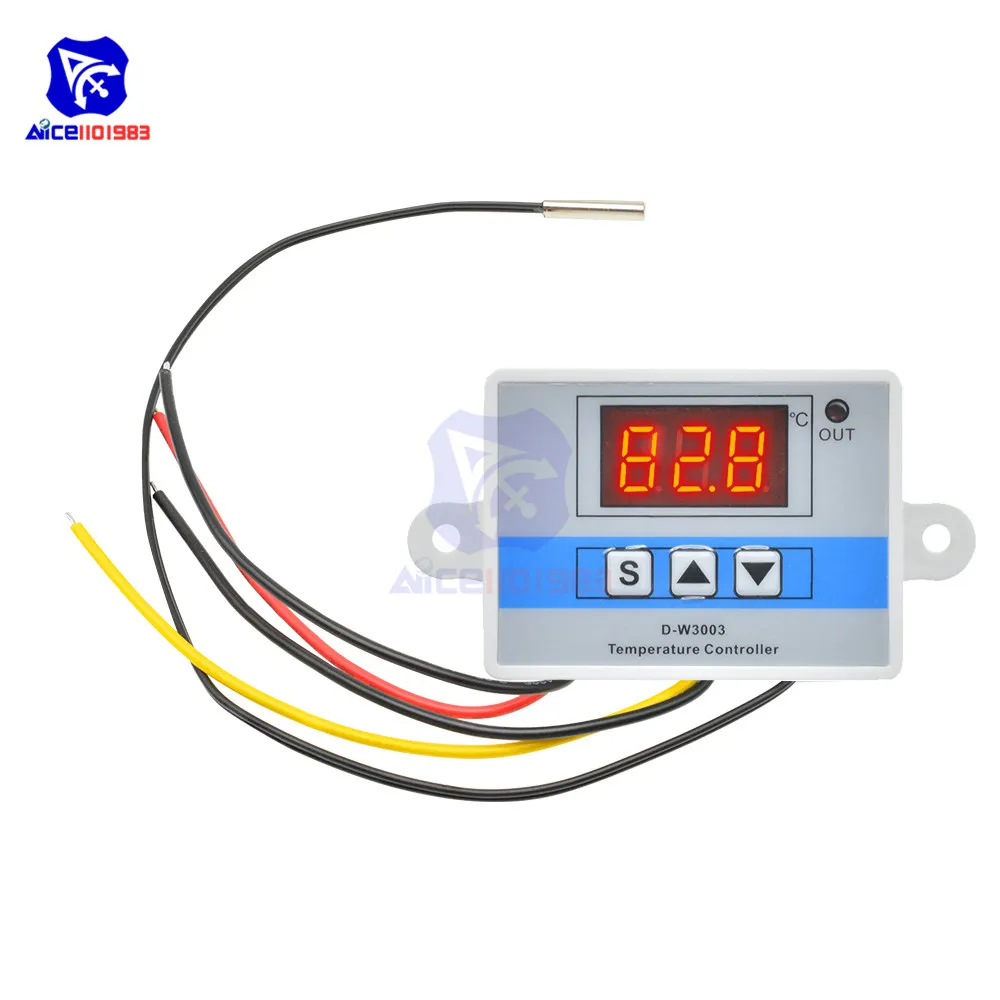 Diymore D-W3003 DC 12 В светодиодный термометр с цифровым дисплеем регулятор температуры с NTC 10 к датчик температуры