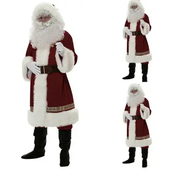 

Men's Santa Claus Costume Father Christmas Fancy Budget Outfit Suit Adult Coat
