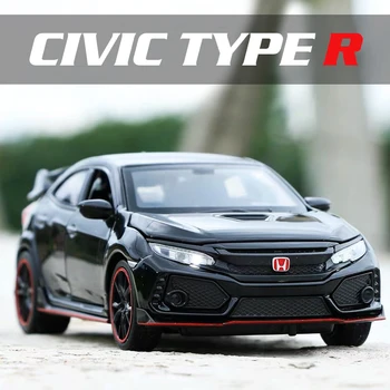 

1/32 Diecast CIVIC TYPE-R Alloy Car Model Sound light Collection Brinquedos Car Vehicle Children Gift Toys for Boys Adults