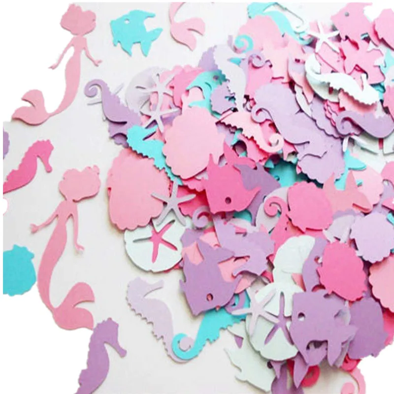 

New 100pcs Mermaid Colorful Table Paper Confetti Birthday Party Decor Under the Sea