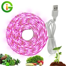 USB фитолампами для растений 5V светодиодный Grow светильник полосы 2835 Чип 0,5 HDMI кабель 1 м 2 м светодиодный Фито лента для гидропоники парниковых рассады роста