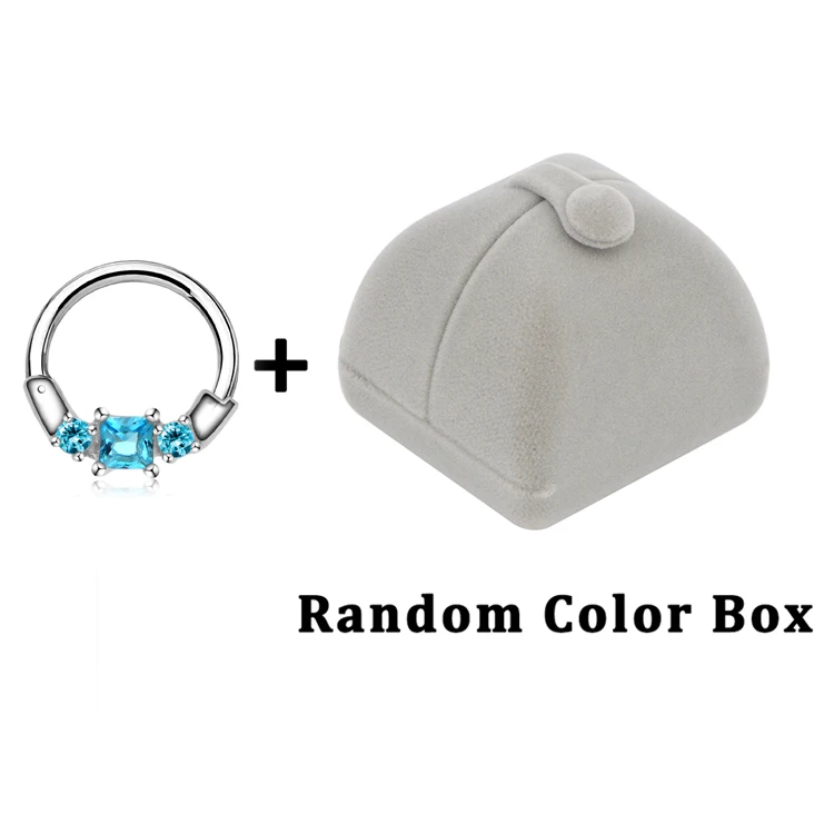 Imitation Rhodium Plated Пирсинг для тела в стиле панк, 16 г, нержавеющая сталь 316L, серьги Daith, три прозрачных CZ Rook Helix Septum, серьги - Metal color: Imitation Rhodium Plated