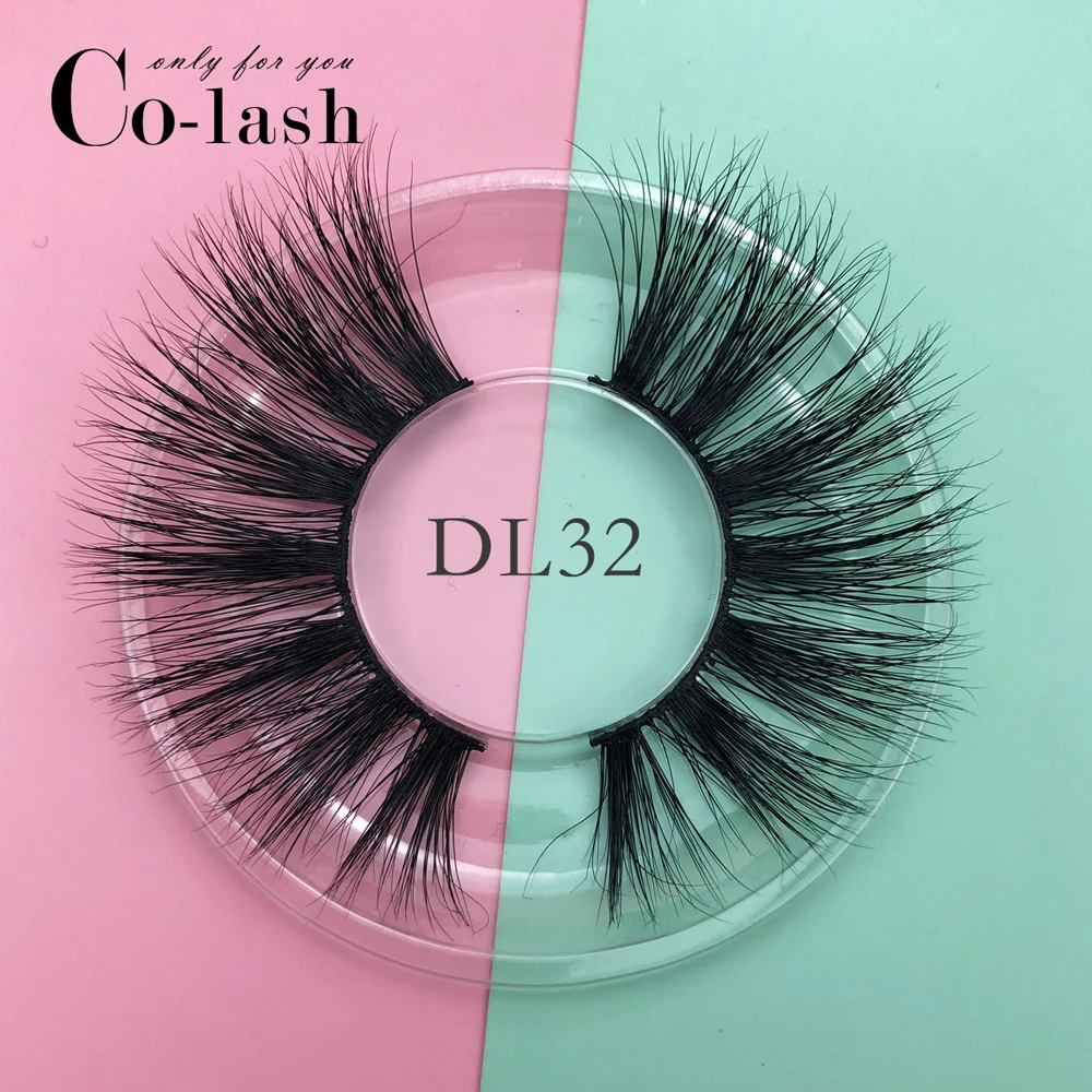 DL32 Colash 25 мм ручная работа натуральные густые ресницы для макияжа Инструменты для удлинения 3D норковые объемные мягкие Накладные ресницы - Цвет: DL32