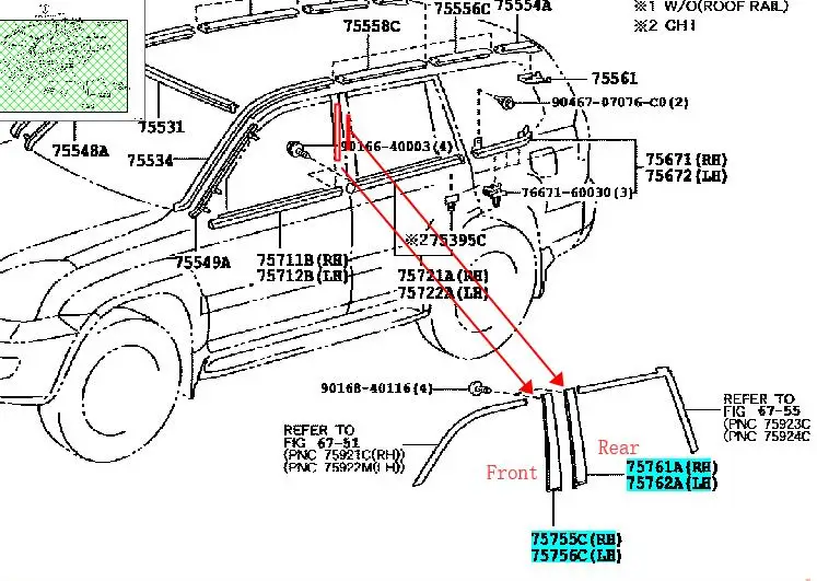 Для Prado 2700 4000 LC120 дверное Окно B Колонка внешняя панель отделка 2002-09 год