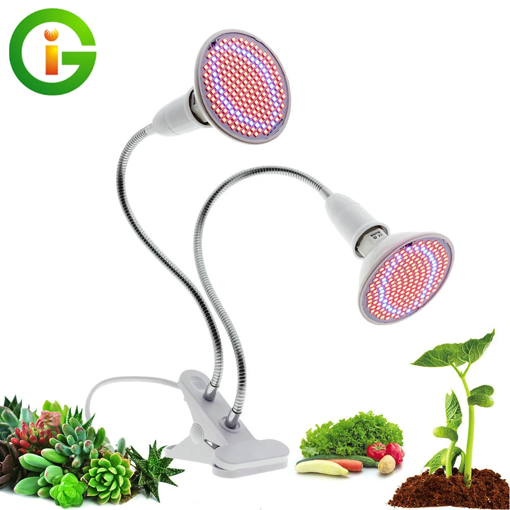 LED Grow Light Полный спектр с E27 Держатель лампы Clip на Фито Лампы 72LEDs 200LEDs 290LEDs для