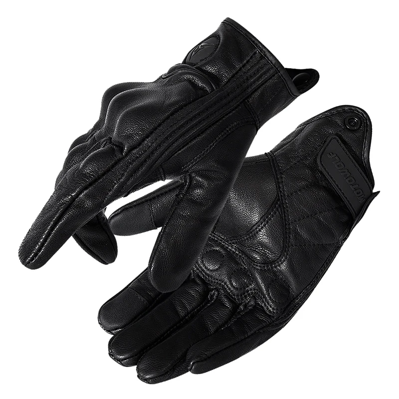 Real Leather Motorcycle Gloves Waterproof Windproof Winter Warm Summer Breathable Touch Operate Guantes Moto Fist Palm Protect