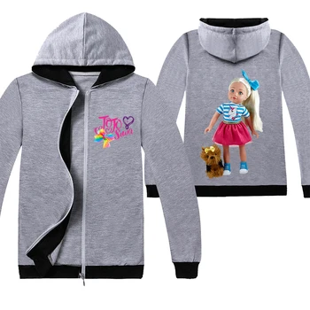 

New Children Cosplay Clothes JOJO Siwa Girls Jacket Zipper Thin Autumn Hooded Coats Cute Girl Kids Windbreaker Outerwear Fashion