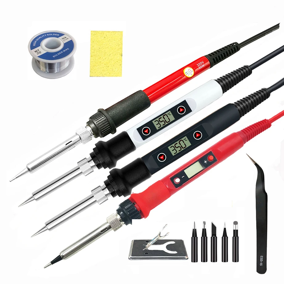 ac 225 arc welder 60W/80W Electric Digital Soldering Iron Station 220V 110V Temperature Adjustable Welding Soldering Tips Tools Accessories best soldering iron