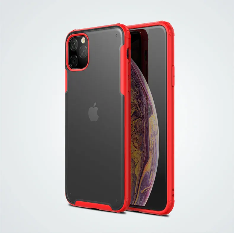 Для Apple iphone 11 Чехол Мягкий силикон+ Жесткий PC матовый прозрачный противоударный чехол для iphone 11 Pro Max iphone 11 11Pro