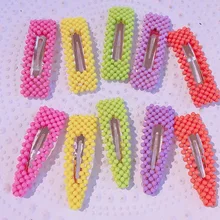 Новые модные Светоотражающие цветные матовые бусины Феи BB клип Студенческая девочка простой милый бисер красивые заколки для волос аксессуары для волос