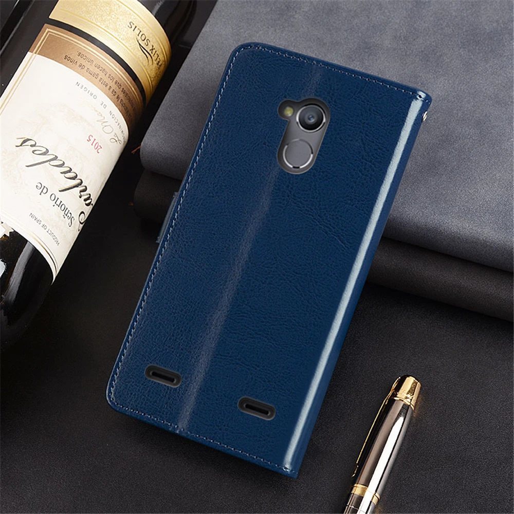 Роскошный кожаный чехол-книжка для zte Blade V7 Lite с магнитной пряжкой и ремешком, чехол-кошелек с подставкой, глянцевый чехол для телефона zte Blade V7Lite