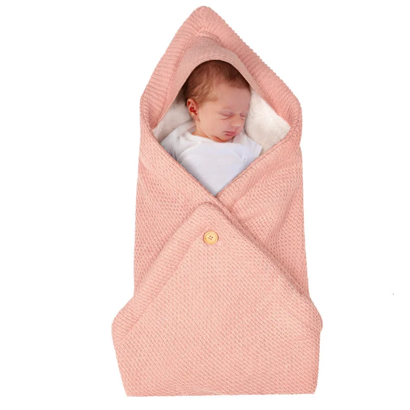 Warm Baby Blanket Soft Baby Sleeping Bag Footmuff Cotton Knitting Envelope Newborn Swadding Wrap Stroller Accessories Sleepsacks