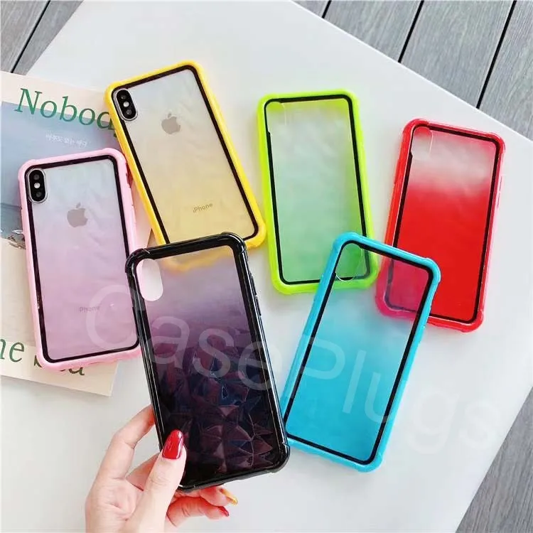 Противоударный градиентный Прозрачный чехол для iPhone 11 Pro Max X XS Xr 8 7 6s Plus прозрачный