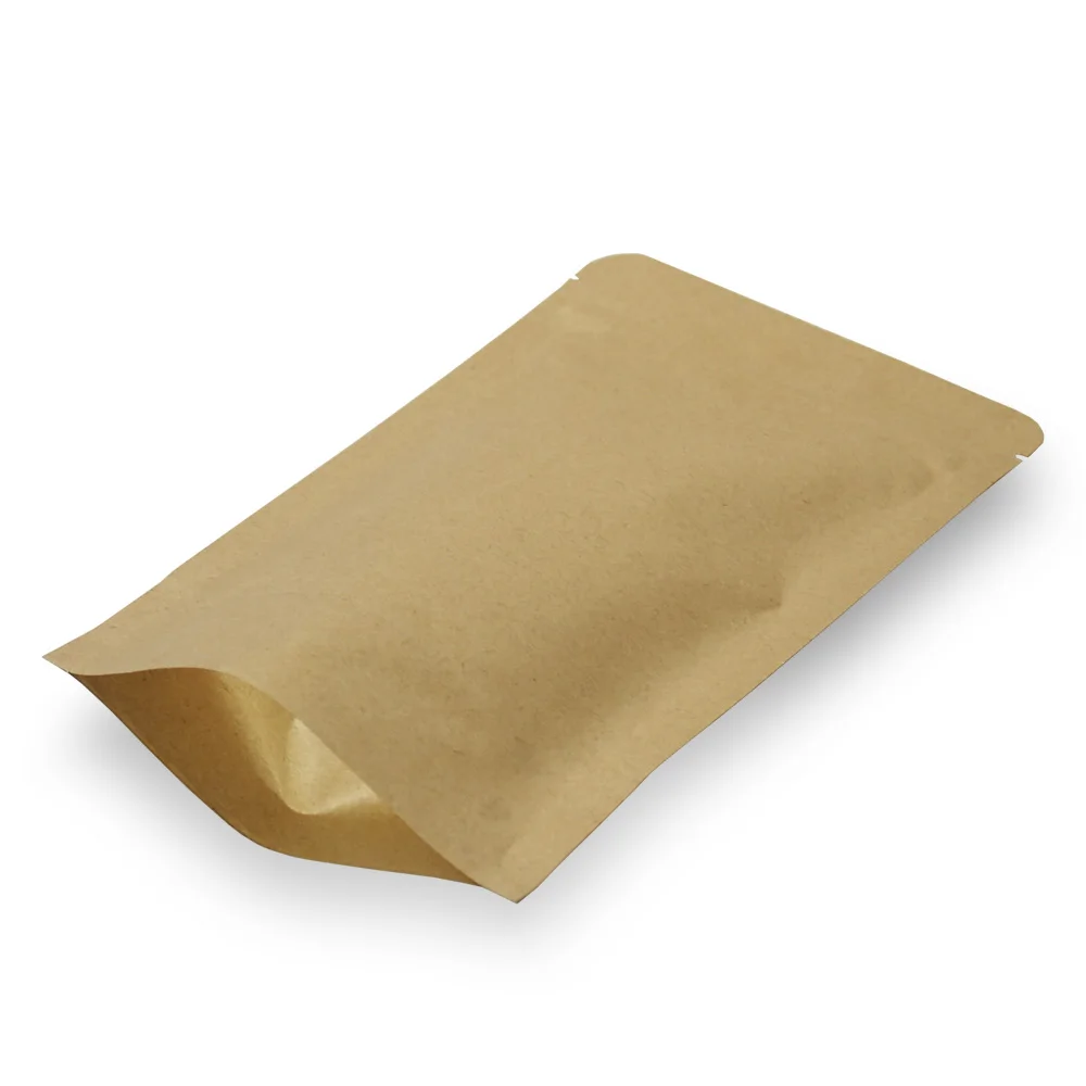 50 pcs/lot 17x24cm Resealable Kraft Paper Zip lock Stand Up Mylar Foil Bags Coffee Tea Snack Pet Food Smellproof Storage Pouch