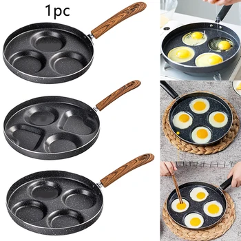 

4 Units Multifunctional Pancake Aluminium Alloy Long Handle Kitchen Supplies Non Stick Steak Cookware For Gas Cooker Frying Pan
