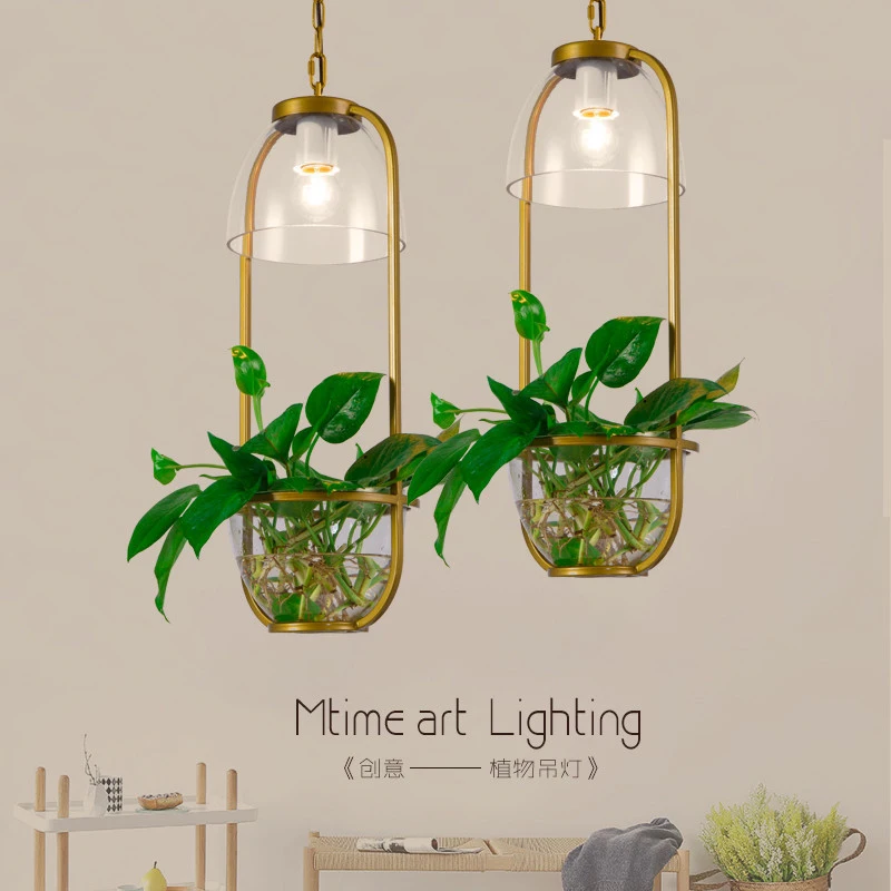 

Nordic Modern LED Pendent Light Pastoral Creative Hanging Lamp Restaurant Cafe Lamp Fixtures Decorate Pot Plant Pendent Lights