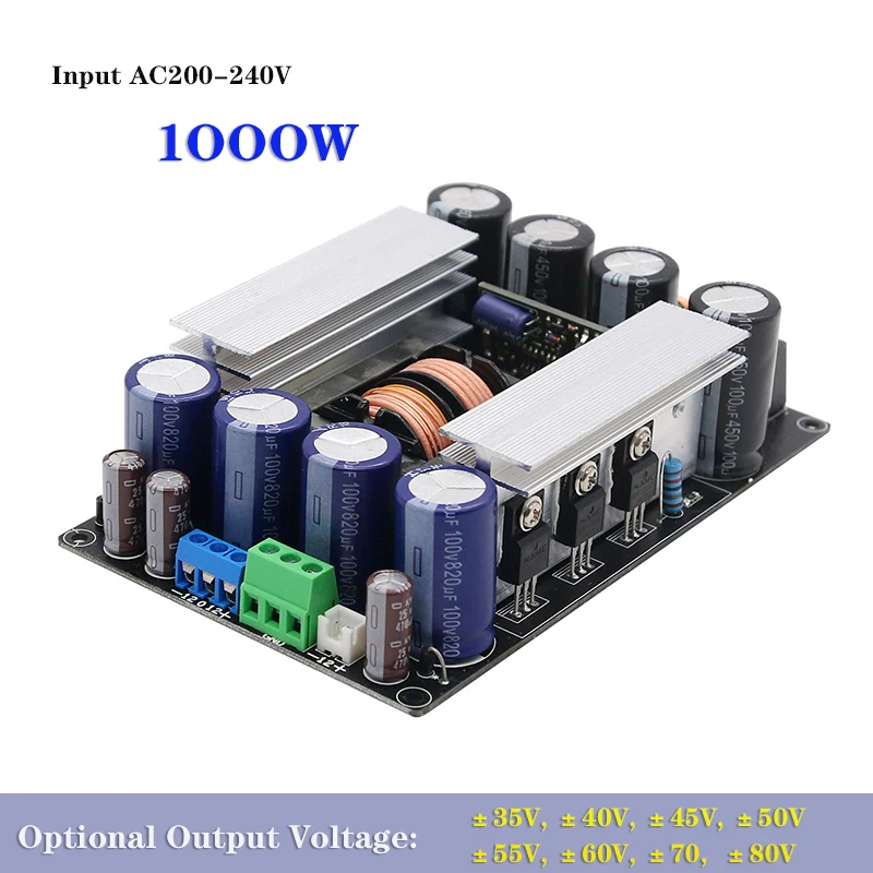 New 1000W/1500W Input AC200-240V LLC Soft Switching Power Supply Module Amplifier Output Voltage ±35V  ±45V ±50V ±55V ±60V ±70V 