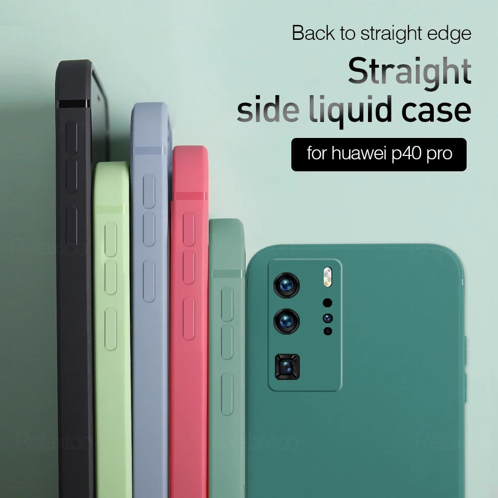 Новый жидкий силиконовый чехол для huawei p40 pro p30 p 40 lite 5G mate 30 Nova 7 se Защита камеры
