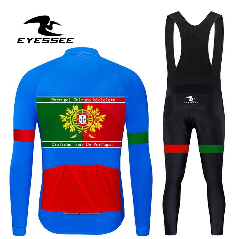 EYESSEE, новинка, мужская команда, Португалия, Велоспорт, Джерси, набор, дышащий и быстросохнущий, велосипедная одежда с длинным рукавом, одежда для велосипеда