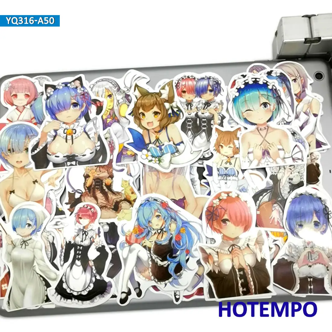 50pcs Life in a different world from zero Cute Anime Stickers for Mobile Phone Laptop Case 4