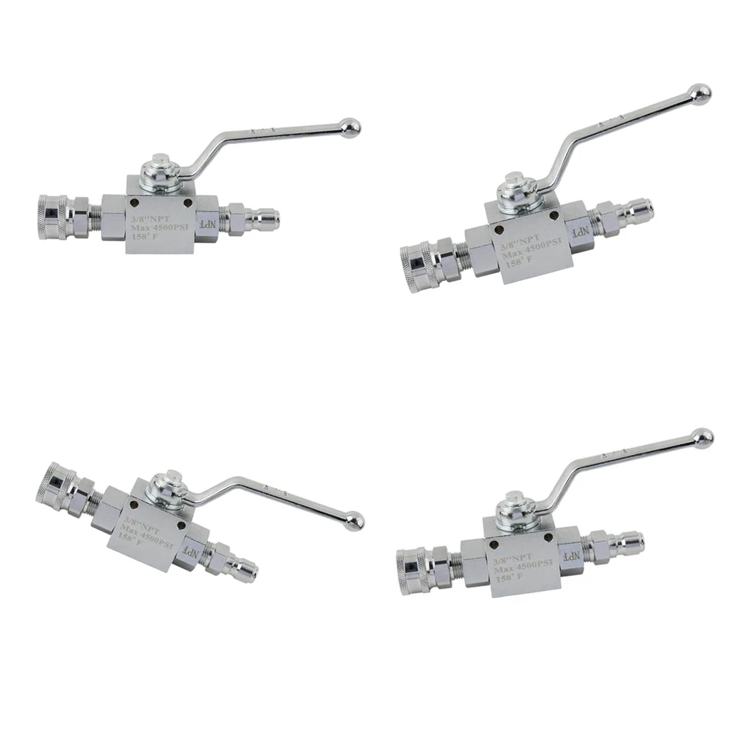 

4pcs 4500PSI 3/8" NPT Plating Ball Valve Corrosion Resistant Steel Body