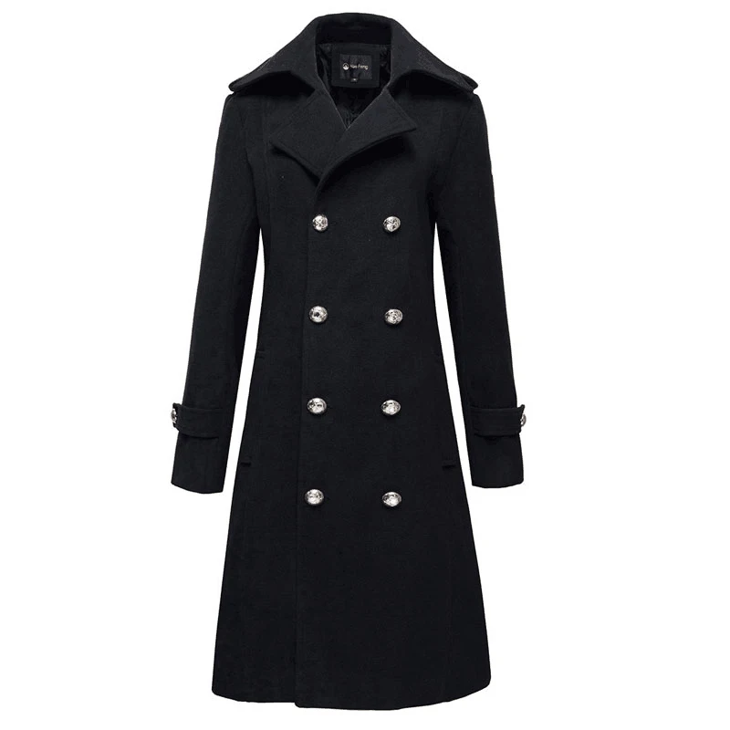 Winter Woolen Long Overcoat Men Casual Slim Fit Double Breasted Peacoat Mens Business Blends Trench Coat Winter Woolen Long Overcoat Men Casual Slim Fit Double Breasted Peacoat Mens Business Blends Trench Coat