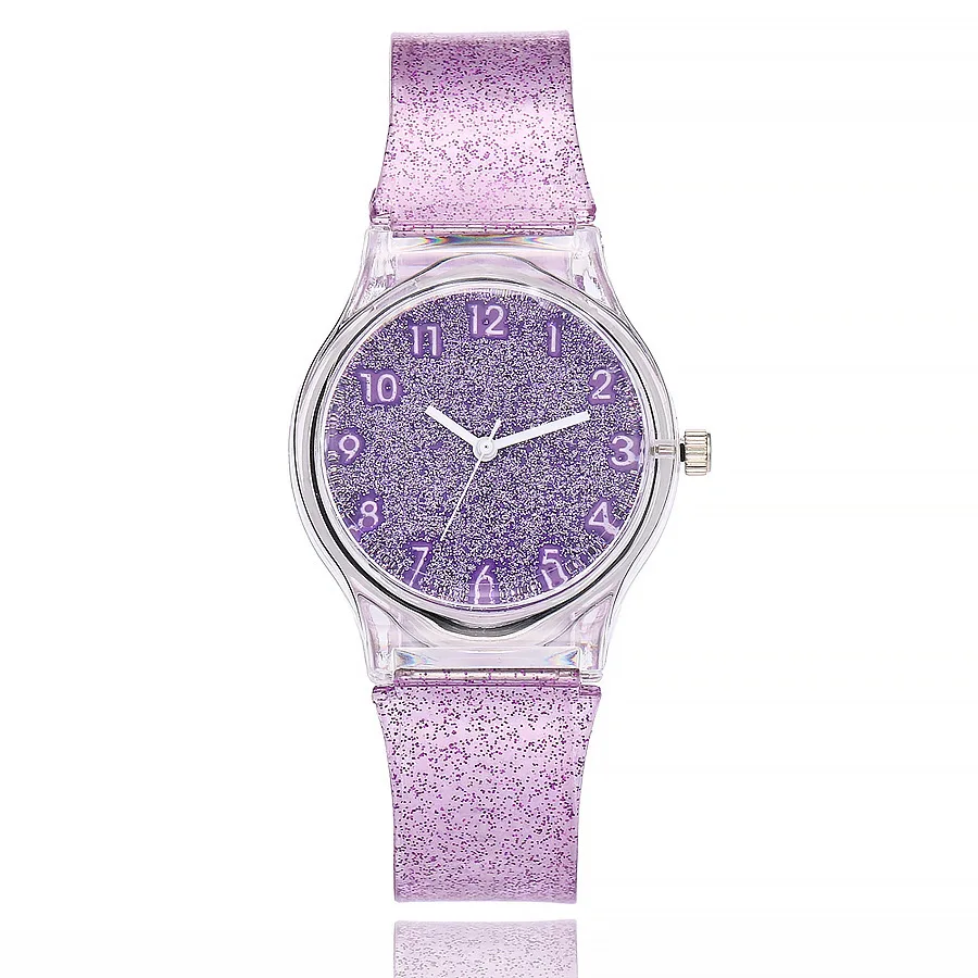

New Style Fashion Shimmering Powder Creative Jelly Color Watch Cool Versatile's Glitter Watch