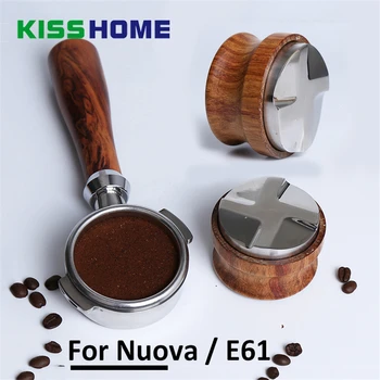 

Espresso Coffee Machine Bottomless Filter Holder Portafilter E61 For Nuova 58MM Solid Wooden tamper Stainless Steel Accessory