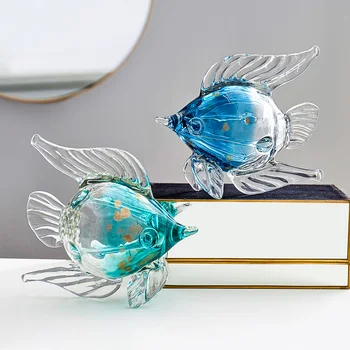 

christmas decoration Glass Fish Creative Ornaments Living Room Bedroom Desktop Ornaments Gifts Collection figurines for interior
