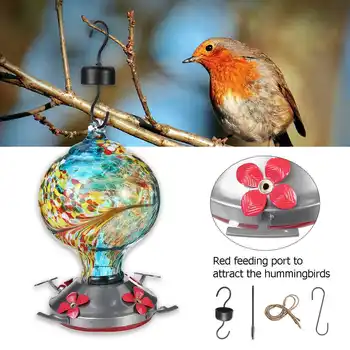 

Outdoor Wild Glass Bird Feeder Tree Hanging Dispenser Container Garden Yard Decoration Pet Bird Feeding Supplies
