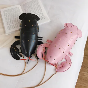 

Creative Cartoon Lobster Shoulder Bag Lining Polyester Loading Unloading Handle Pillow Type Creative Cartoon Lobster Shoulder