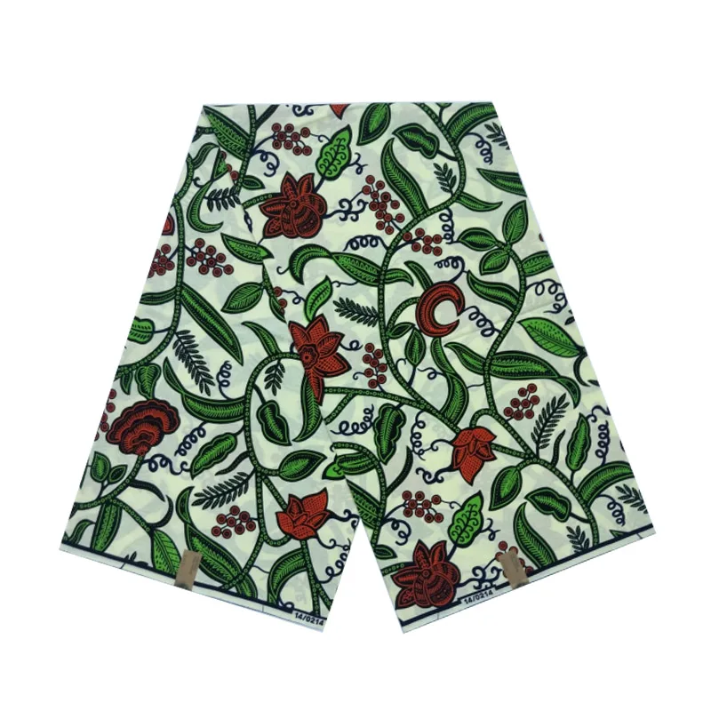 

2019 the last design wax african woman wax printed in fabric flower design 100% cotton 6yards veritable dutch block wax V-L 744