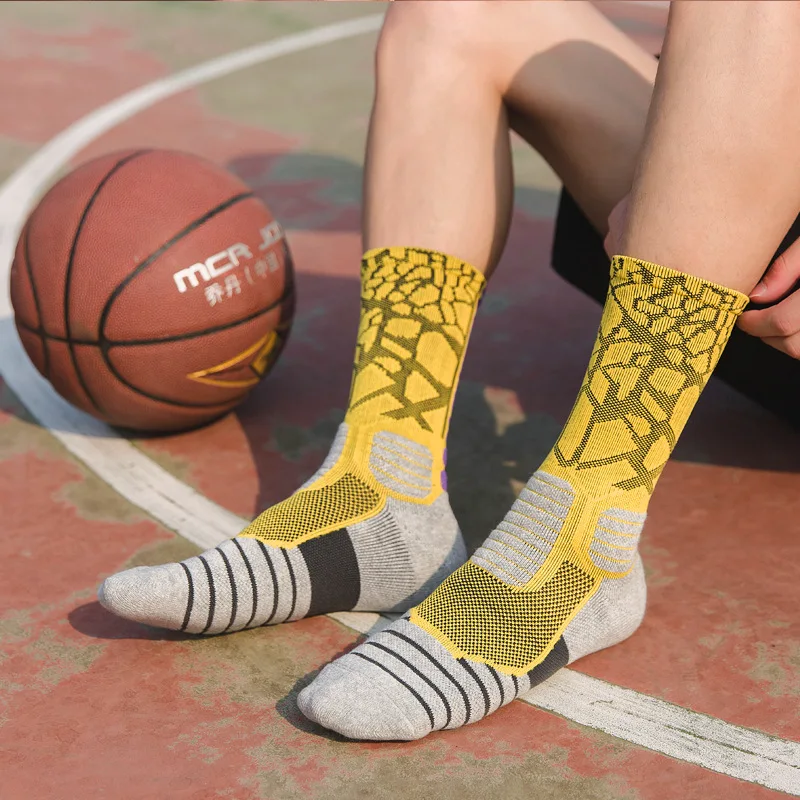 Basketball Socks Unisex Cotton Breathable Anti-friction Sox Sweat-absorbing Sports Skateboard Towel Socks Adult Fitness