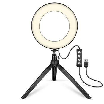 

Ring Light 15.24cm / 6 Inch LED Ring Lamp Photography Selfie Ring Light with Tripod for Youtube Live Makeup Live