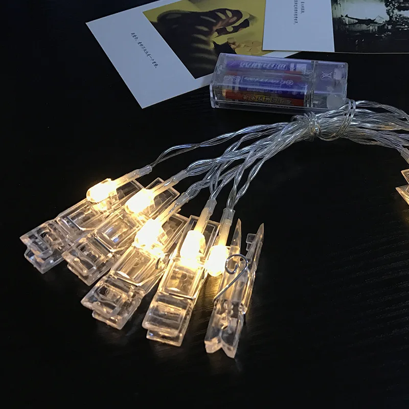 

LED Creative Photo Clip USB Battery-Bedroom Room Decorative Lights Hanging Photo Wall Dressing up Lighting Chain Lamp