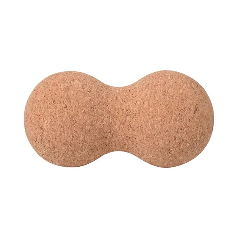 

7.3CMX15.5CM Cork Peanut Ball Yoga Pillar Fitness Equipment Pilates Roller Yoga Brick Massage Double Ball Yoga Gym Supplies