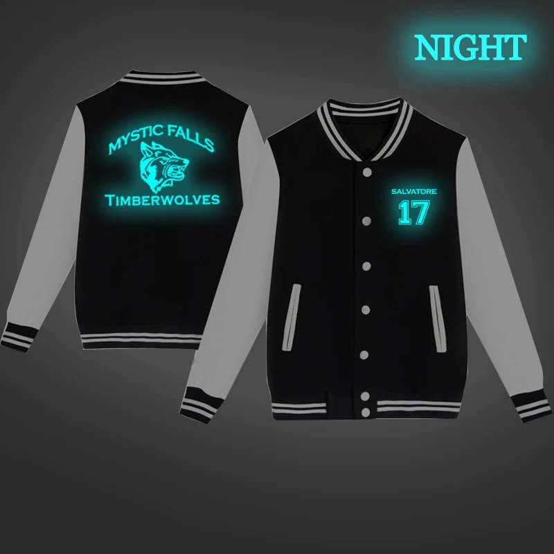 baseball jacket 12 Осенне-зимняя бейсбольная куртка Дневники вампира бейсбольная форма для мальчиков и девочек красивые куртки Одежда Harajuku спортивная одежда - Цвет: baseball jacket 12