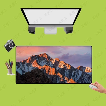 

XGZ Landscape Large Mouse Pad Black Lock Edge Beautiful Sunset Snow Mountain Carpet Mat Fabric Rubber Non-slip Gaming Mouse Pad