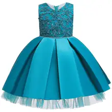 Hetiso/элегантное платье принцессы для девочек Детские платья с аппликацией для девочек, бальное платье для свадебной вечеринки, Карнавальная одежда для детей от 6 месяцев до 7 лет