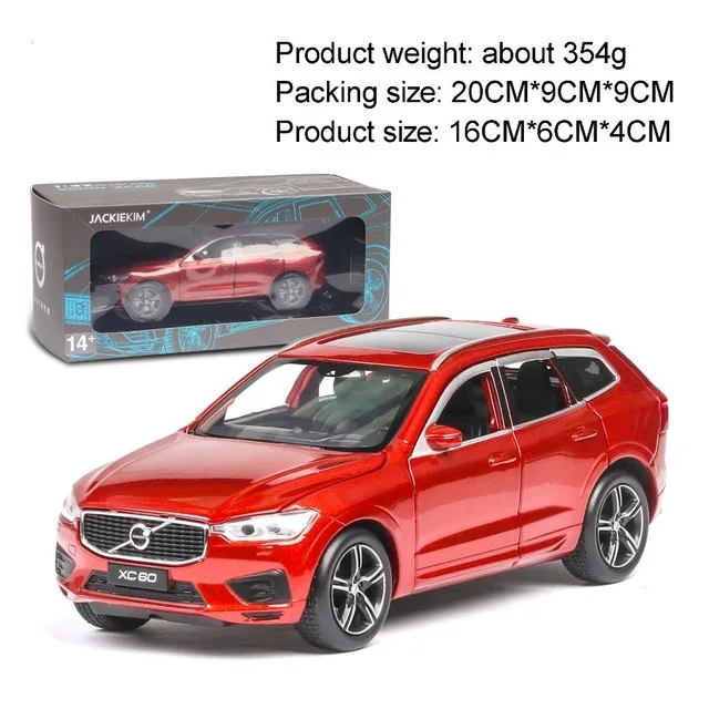 Темный хаки 1/32 VOLVO XC60 литая модель автомобиля из сплава, игрушечный симулятор внедорожника, металлический корпус, внедорожник с музыкальным звуком, светильник для мальчика на день рождения - Цвет: Темный хаки