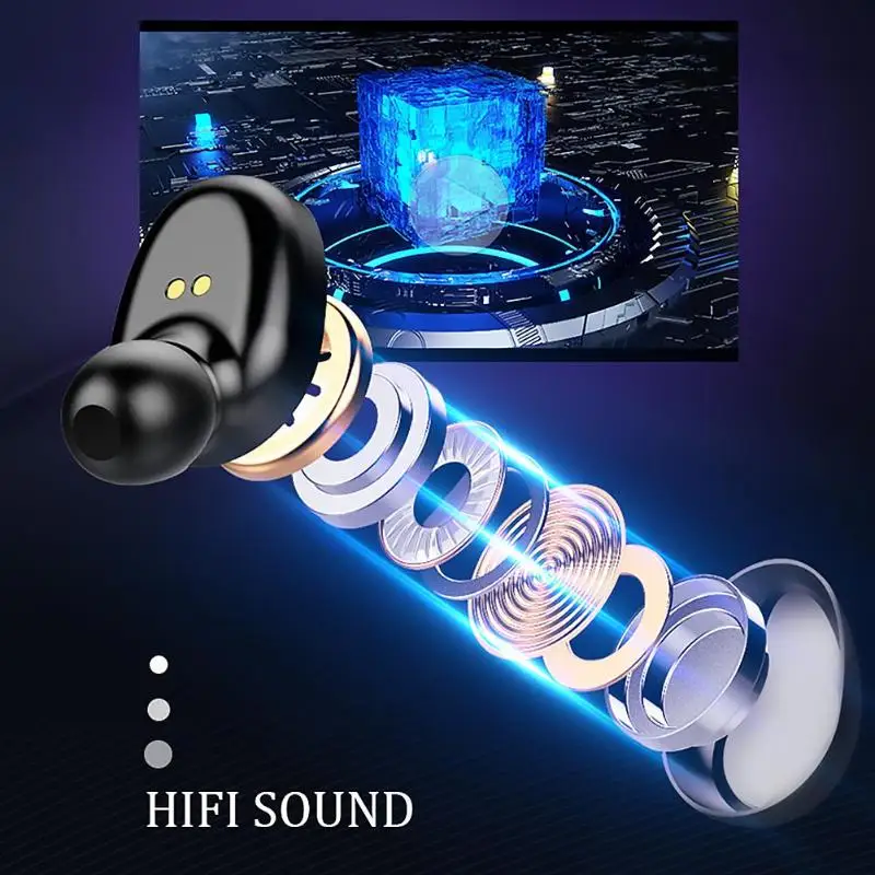 F9-5 TWS Bluetooth 5,0 u-типа наушники с цифровым дисплеем зарядный чехол Высокое качество водонепроницаемые наушники