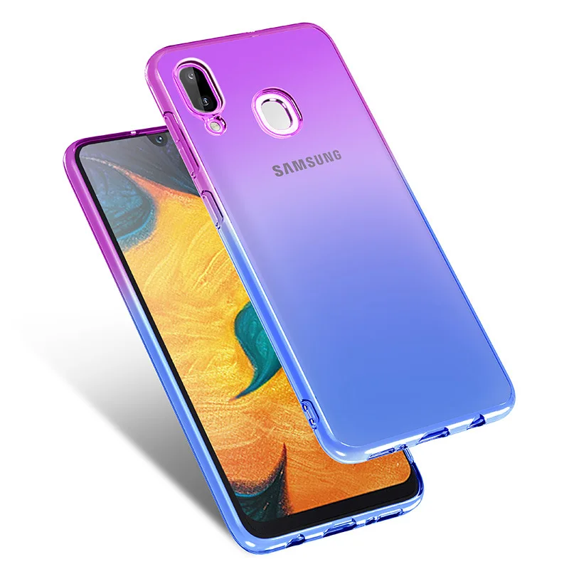500 шт. Градиент красочный мягкий чехол из tpu для samsung A9S A8S A6S A70 A60 A50 A40 A30 A10 M30 M20 M10 ультратонкая Защитная крышка