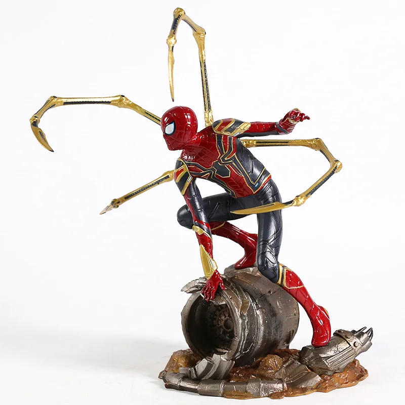 Marvel Мстители Бесконечность война Железный Паук статуя Человек паук ПВХ фигурка