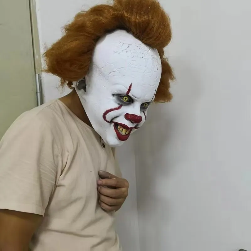 Светодиодный Pennywise страшный клоун Джокер маска страшная Маска Клоун для косплея вечерние маски реквизит Стивен Кинг это Маска Клоун для косплея Вечерние