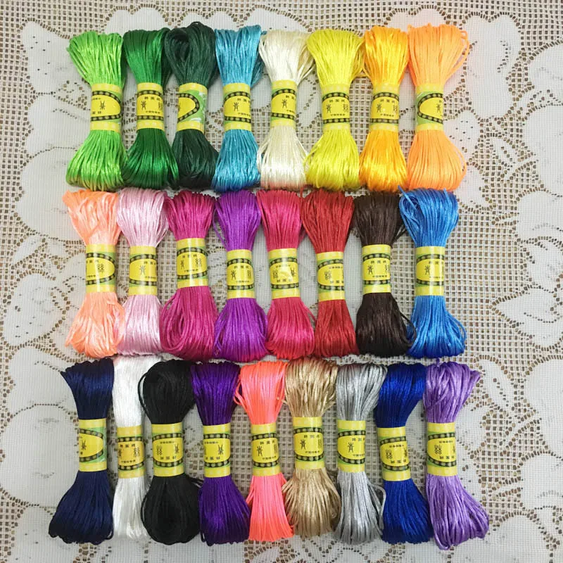 

47 Colors 20M Strong Braided Macrame Silk Satin Nylon Cord Rope DIY Jewellery Bracelet Making Findings Beading Thread Wire 2mm