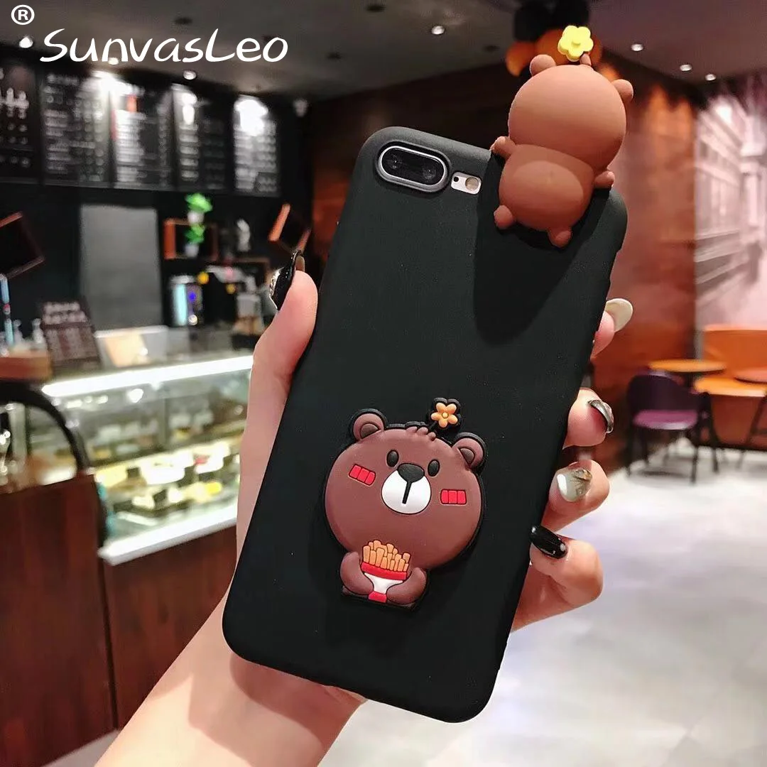 3D мультфильм животных мягкий чехол для телефона чехол для samsung J3 J5 J7()() J510 J710 J330 J530 J730 J4 J6 J8 плюс J3 звезда - Цвет: Black Bear