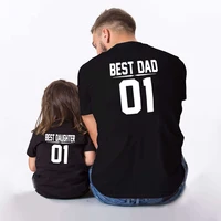 1pcs 1pcs Father and Baby Matching Shirts Best Dad Best Daughter 01 Letter Printed Daddy and Daughter Match Family Look Outfits 1