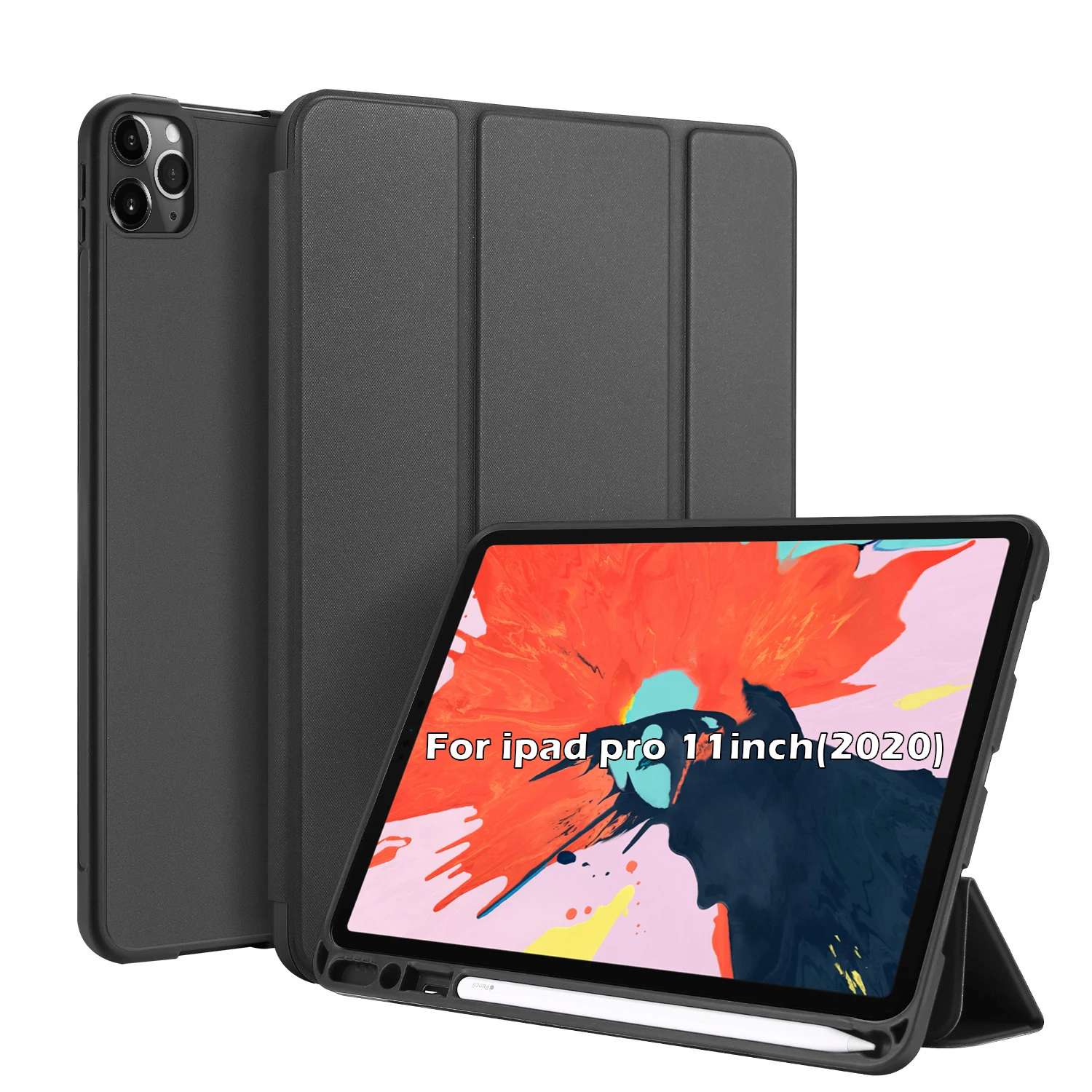 Чехол для iPad Pro 11 &quot2020 с карандашом откидная Подставка планшета из ПУ кожи умный
